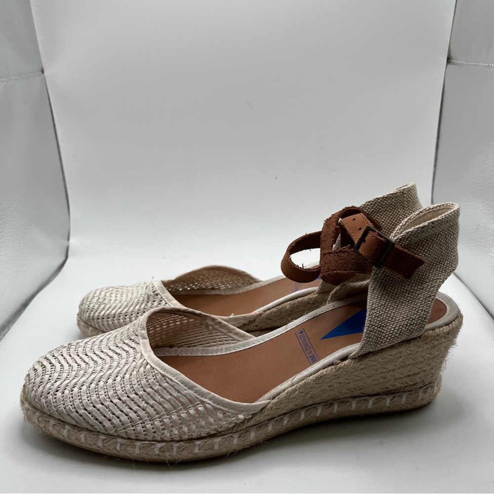 Verbenas MALENA WOVEN white wedge size 40 US 9-9.5 EUC vacation sandals - Picture 5 of 10